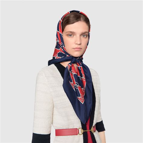 gucci print silk scarf|Gucci silk scarf women.